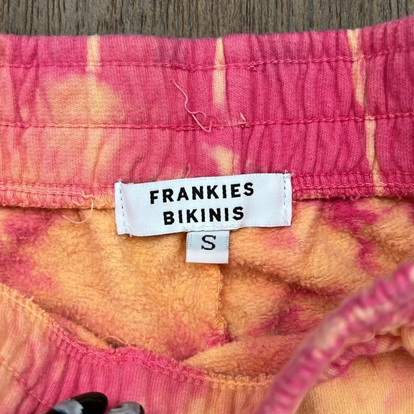 Frankie's Bikinis Aiden Sweatpant Pink and Orange Tie Dye Size Small - Picture 6 of 6